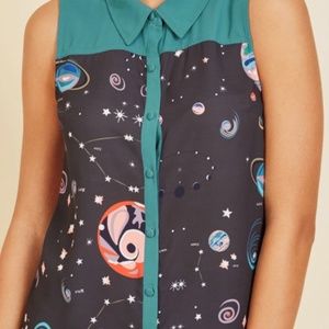 Modcloth Class to Cafe Sleeveless Top in Cosmos